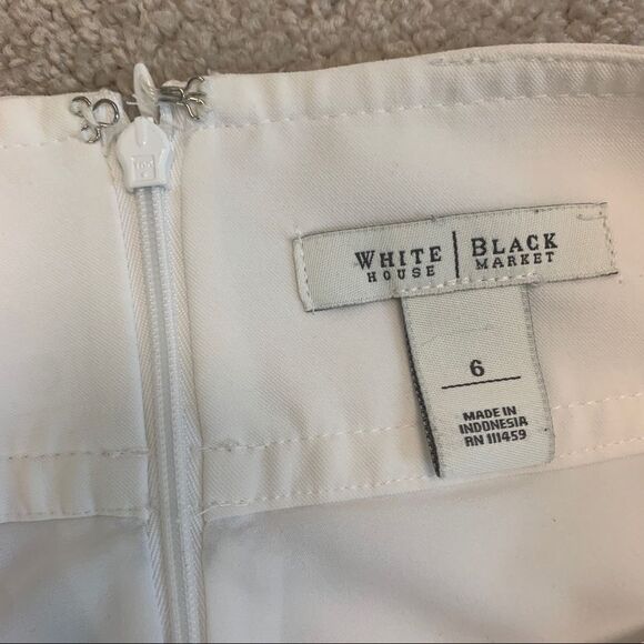 Whbm white pencil skirt Sz 6 belt loops - Picture 5 of 10
